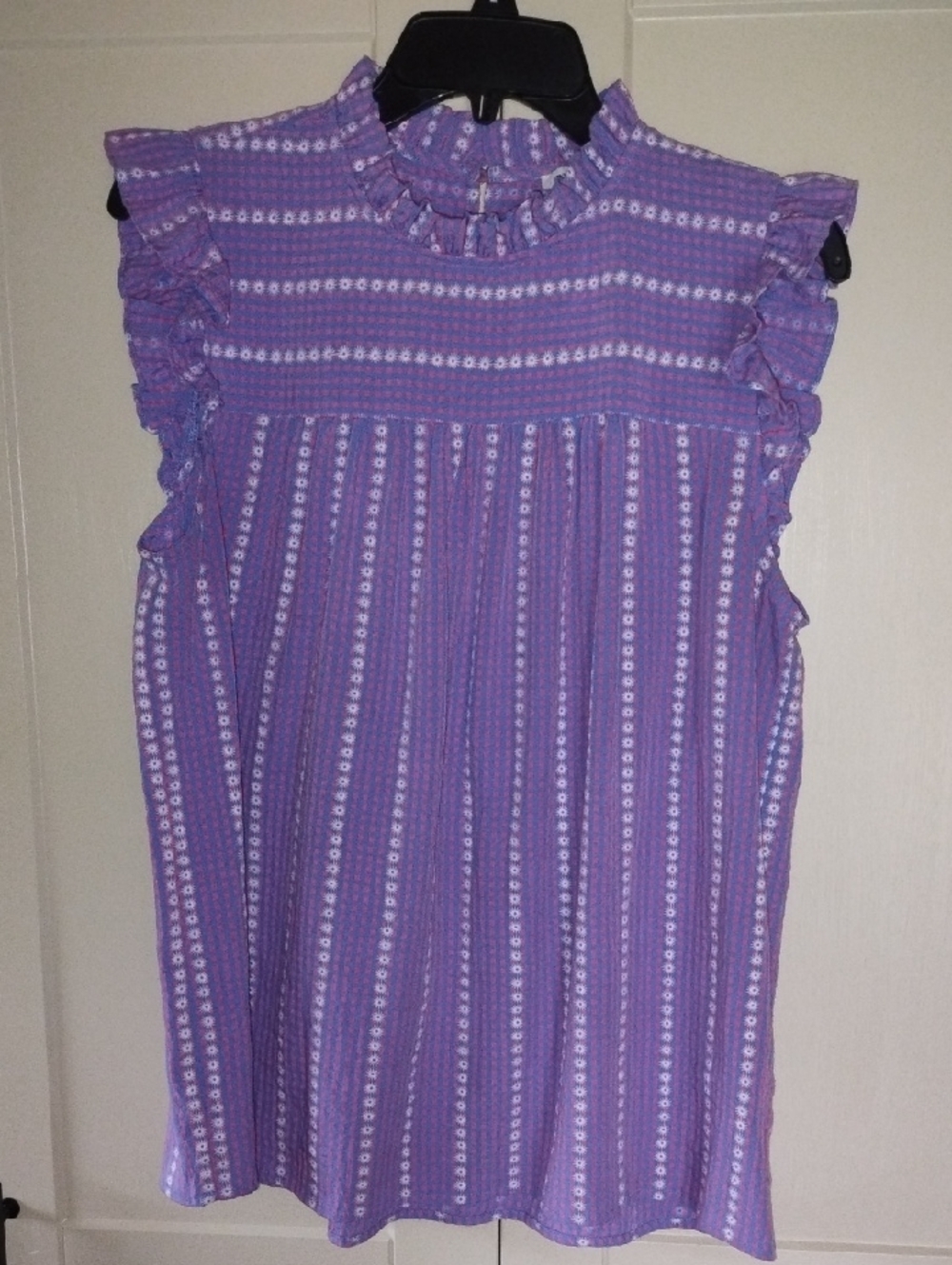 Staccato Lavender Ruffle Mock-Neck Sleeveless Top